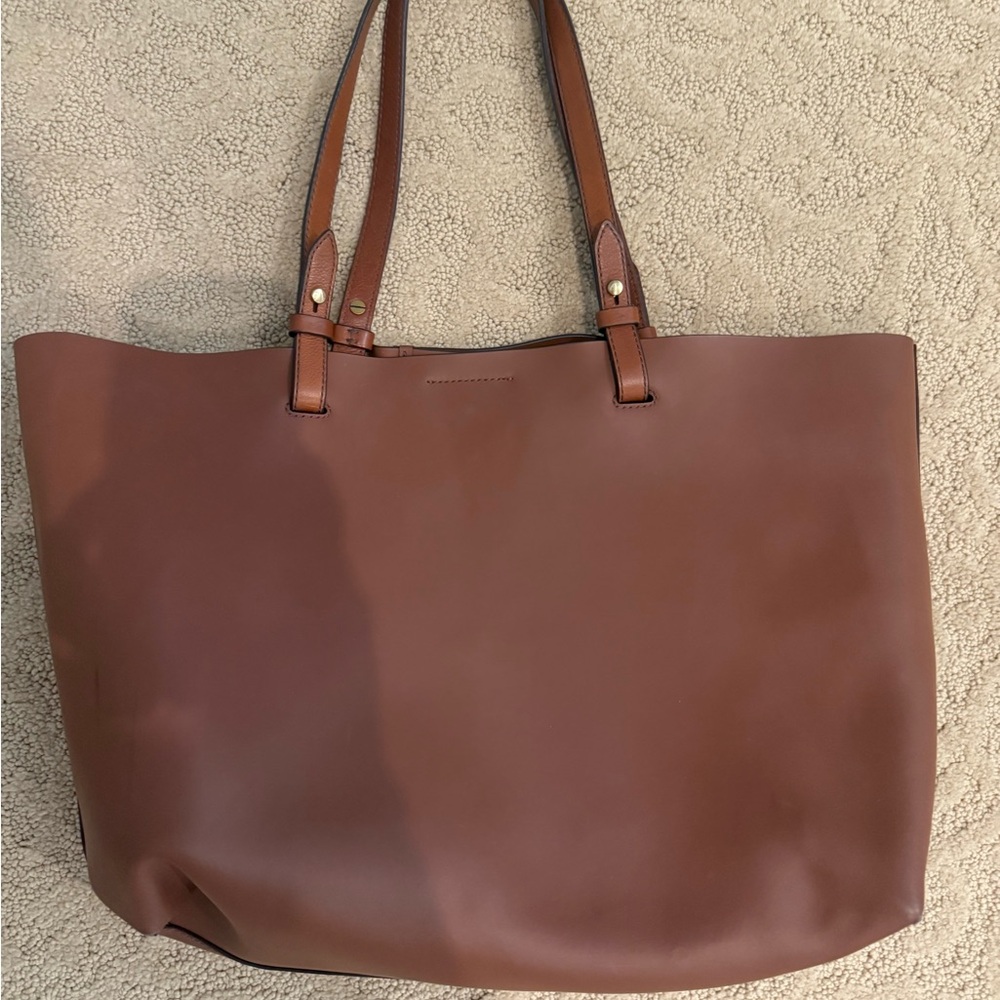 Fossil Brown Leather Tote Bag